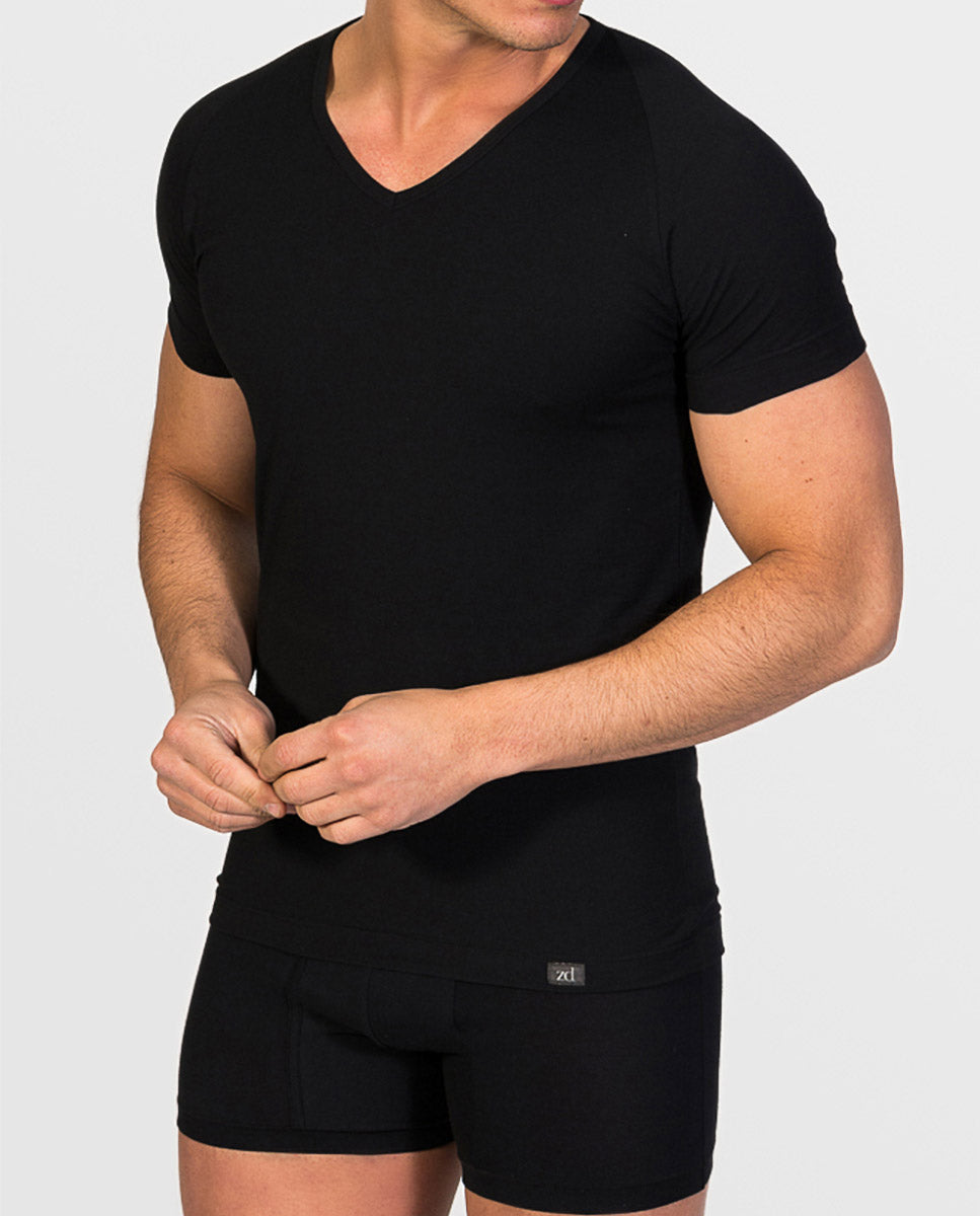 Short sleeve v-neck undershirt Egyptian cotton