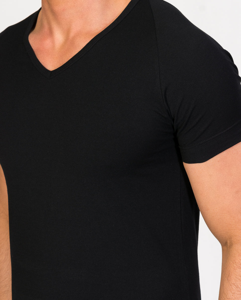 Short sleeve v-neck undershirt Egyptian cotton