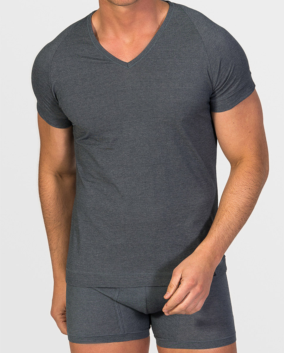 Short sleeve v-neck undershirt Egyptian cotton