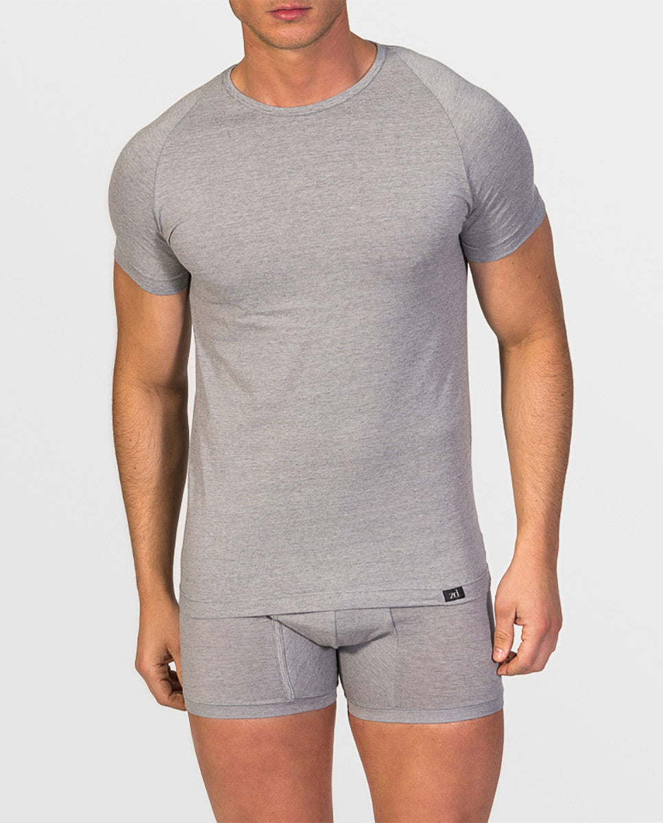 Short sleeve crew-neck undershirt Egyptian cotton