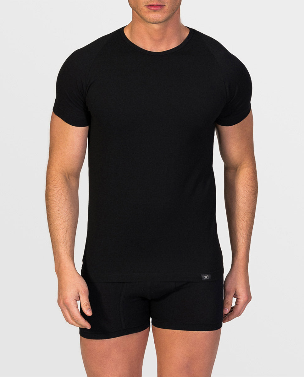 Short sleeve crew-neck undershirt Egyptian cotton