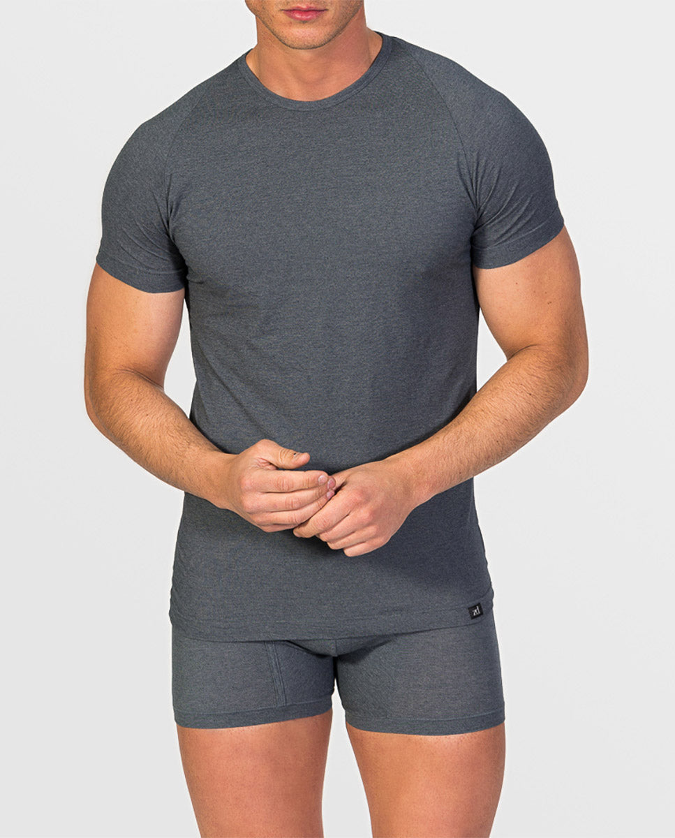 Short sleeve crew-neck undershirt Egyptian cotton