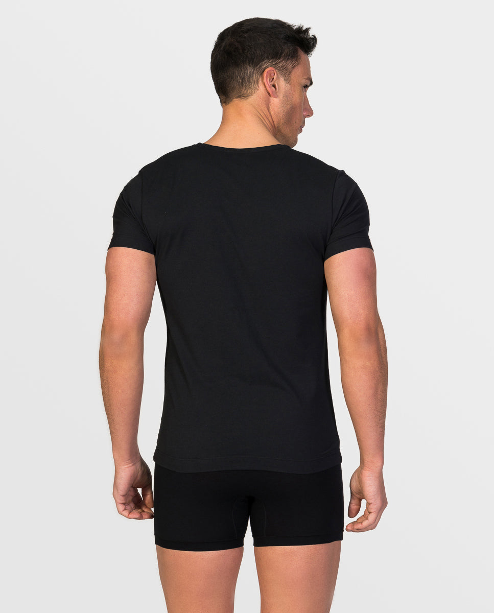 Short sleeve v-neck undershirt soya yarn