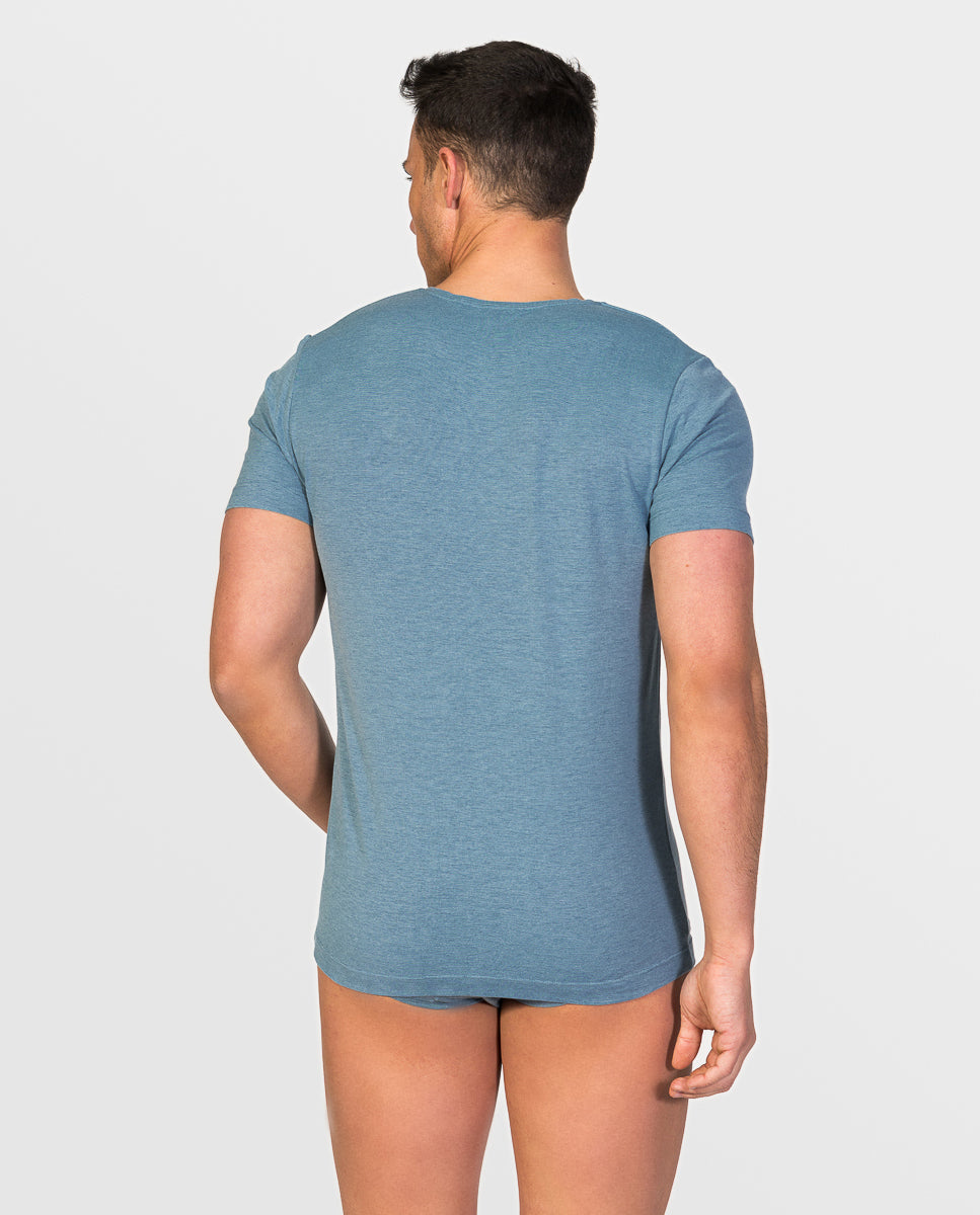 Short sleeve crew-neck undershirt soya yarn