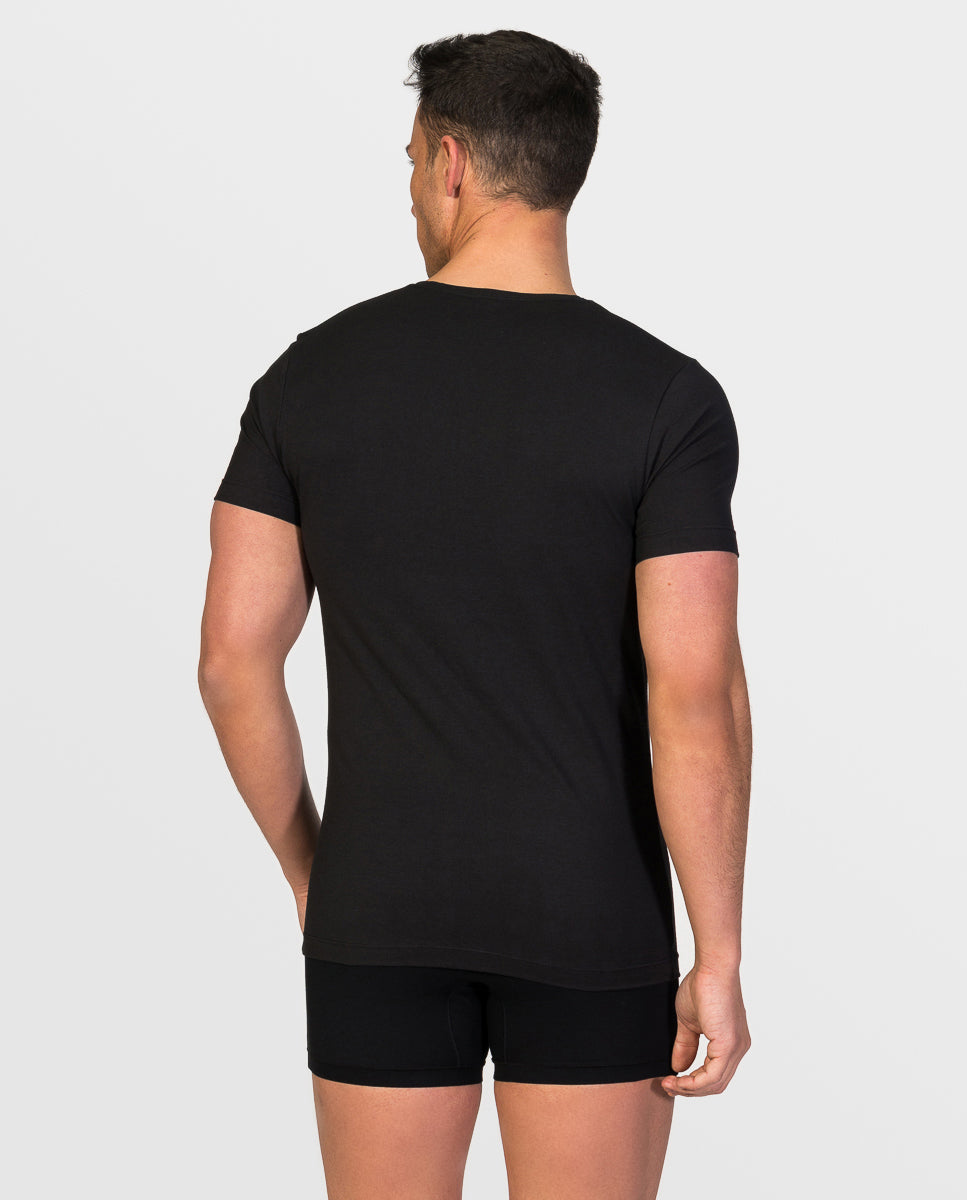 Short sleeve crew-neck undershirt soya yarn