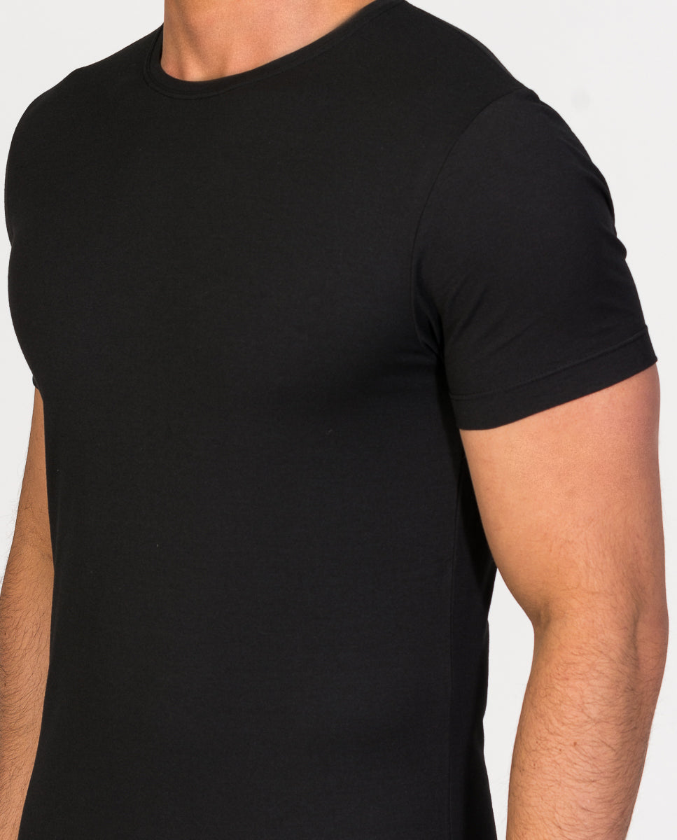 Short sleeve crew-neck undershirt soya yarn