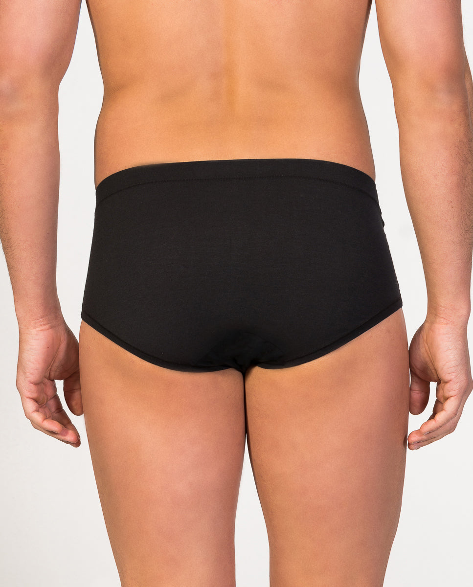 Fly front brief Saturno soya yarn