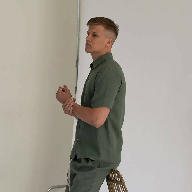 linen shirt men pine 2