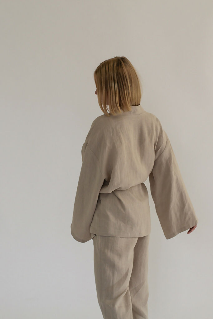 linen kimono set - Natural 3