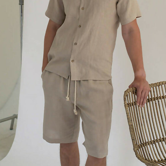 men linen shorts natural 2