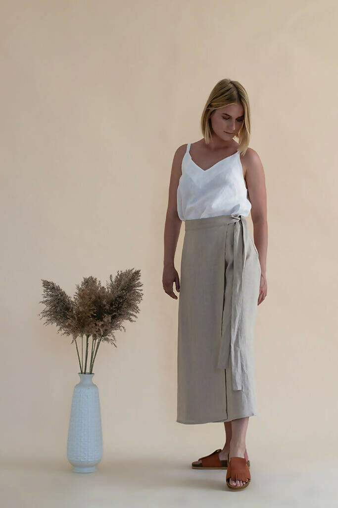 Organic Linen skirt natural 2