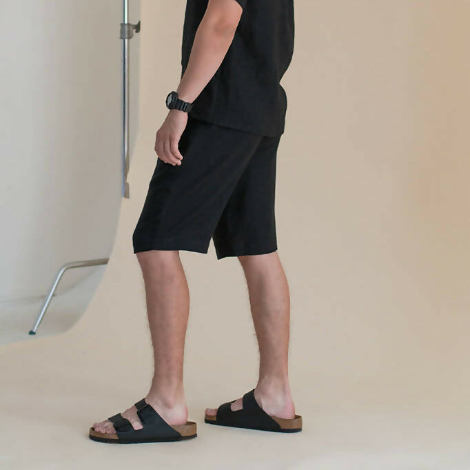 men linen shorts black 2