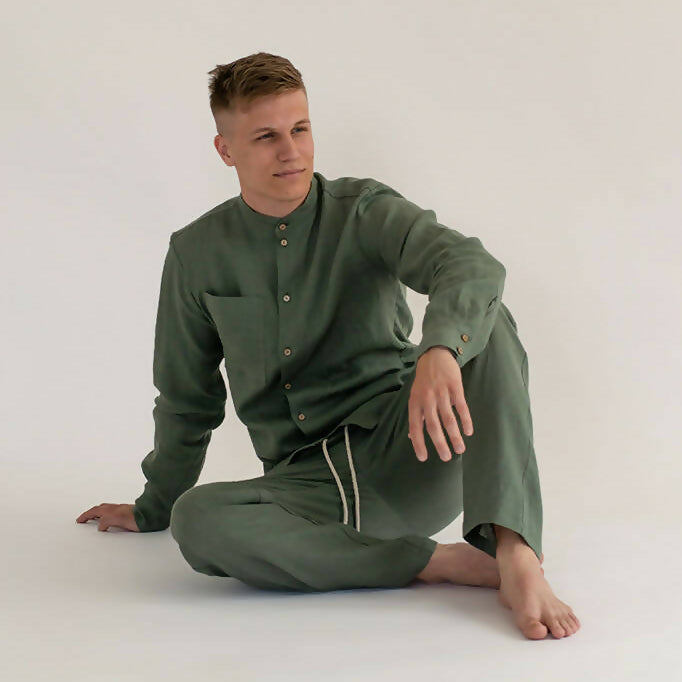 men linen pants pine 1