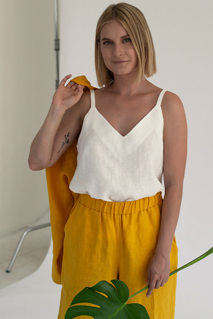 linen kimono set - Yellow 2