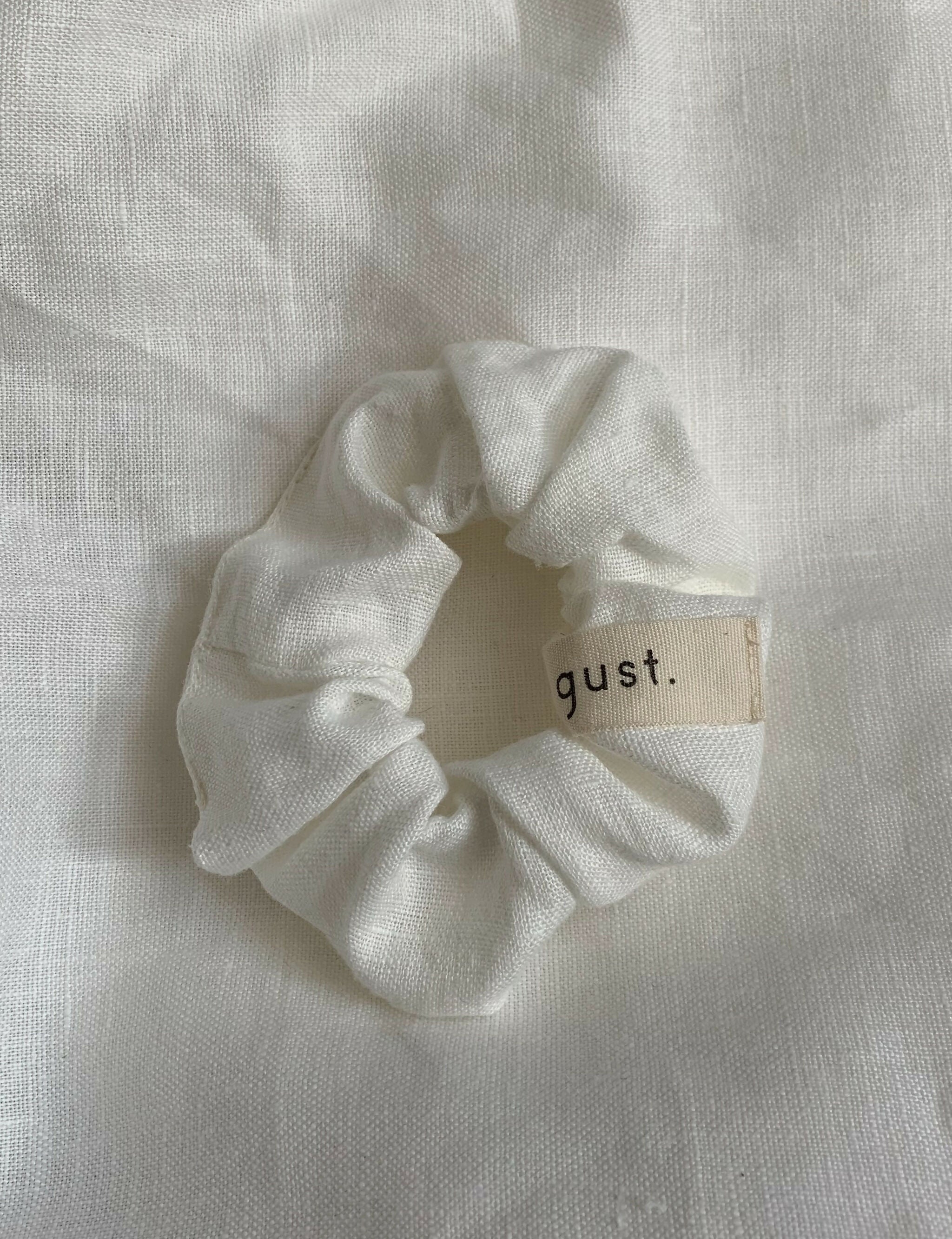 Linen scrunchie White