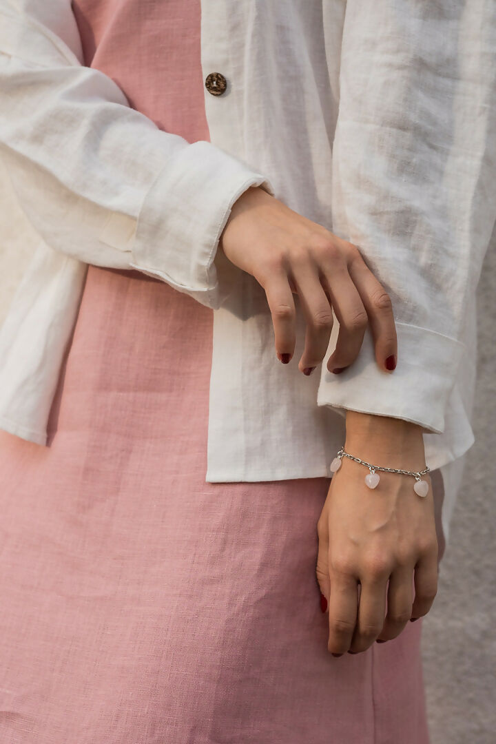 Oversized linen shirt white 3