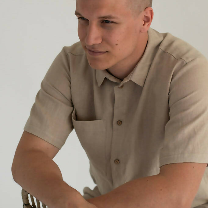 linen shirt men natural 3