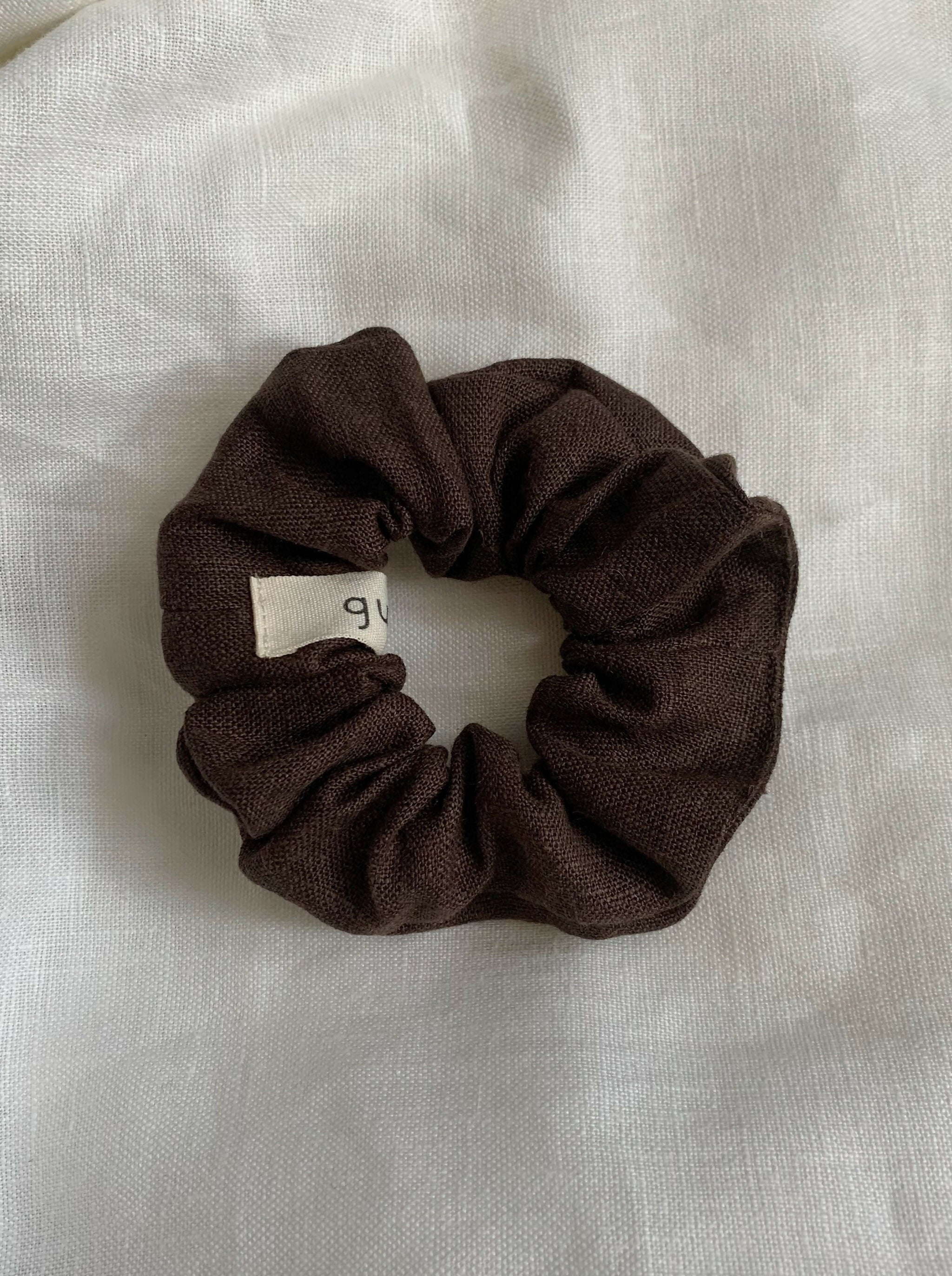 Linen scrunchie Brown