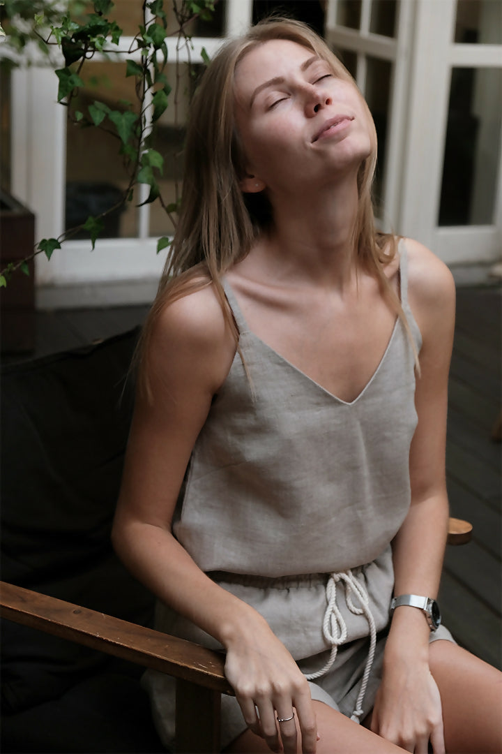 Linen v-top natural 1