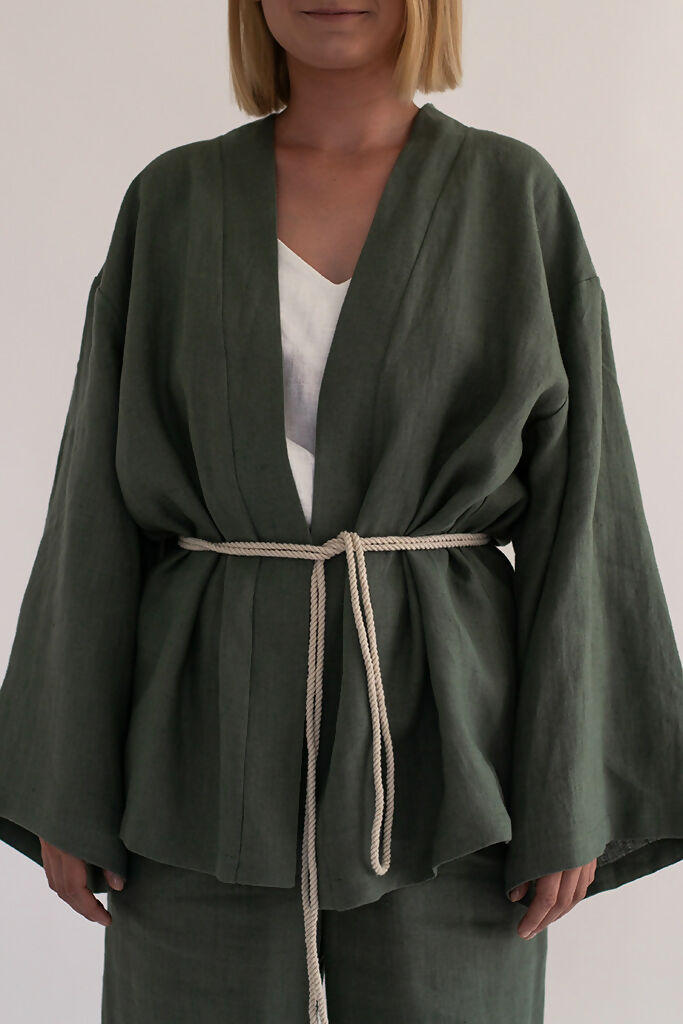 linen kimono set - Pine 5