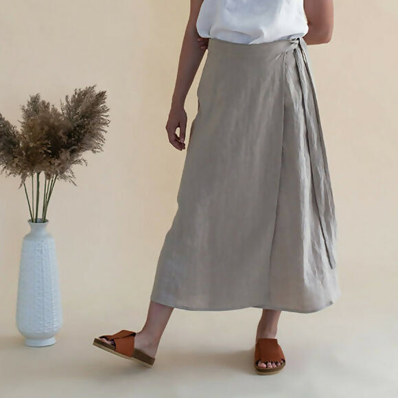 Organic Linen skirt natural 1
