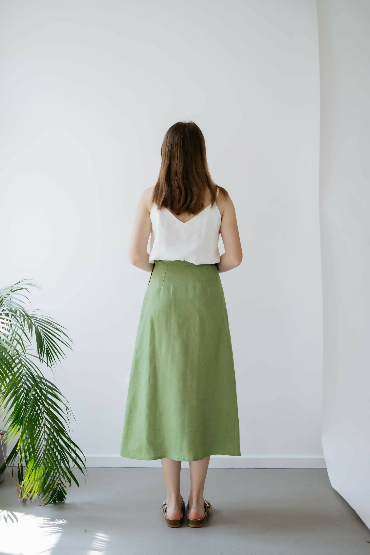 Organic Linen skirt fern 3