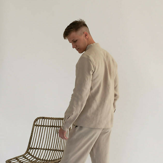 Men linen shirt natural 2