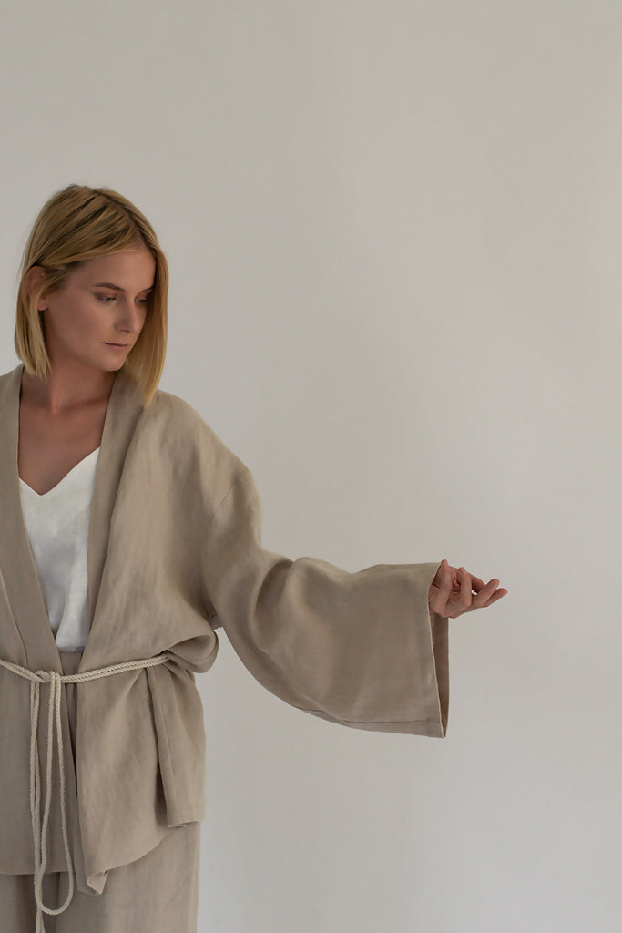 linen kimono set - Natural 2