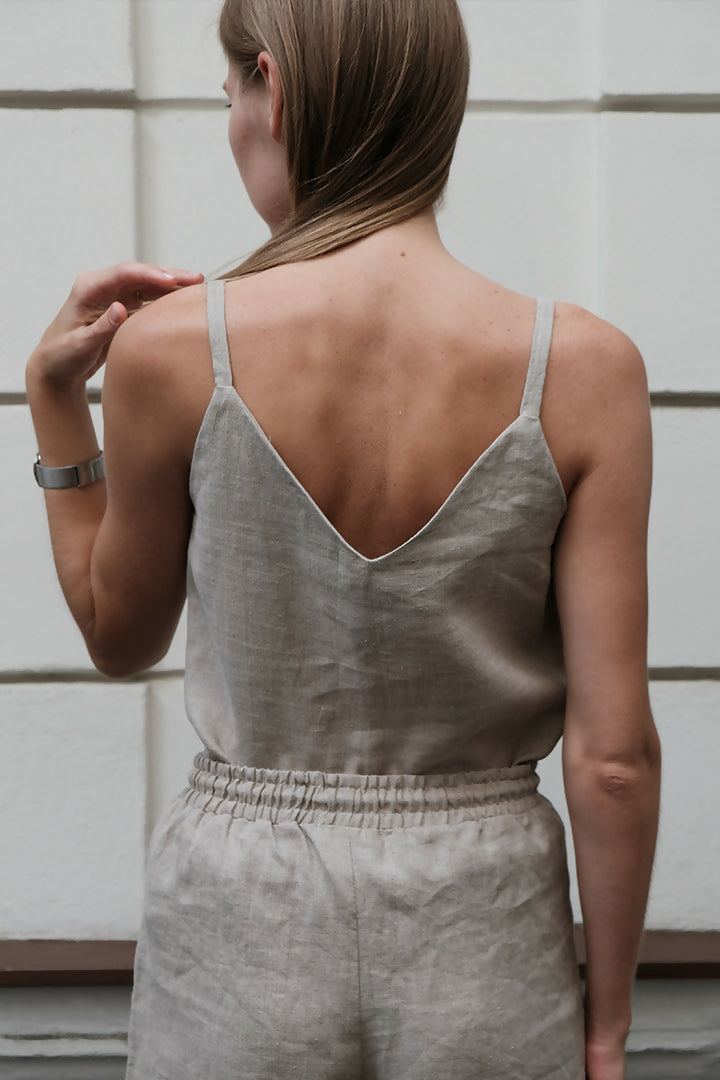 Linen v-top natural 4