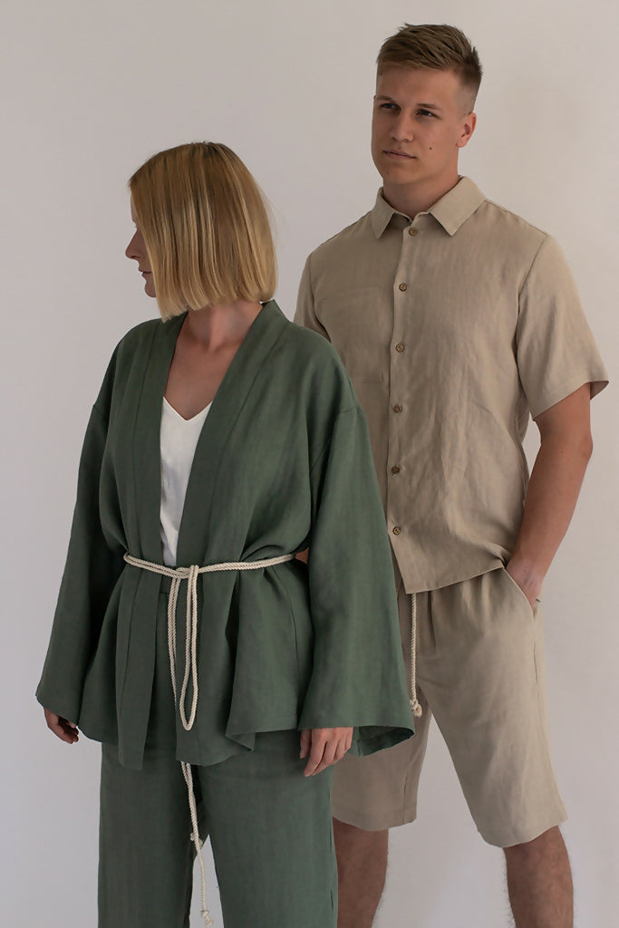 linen kimono set - Pine 4