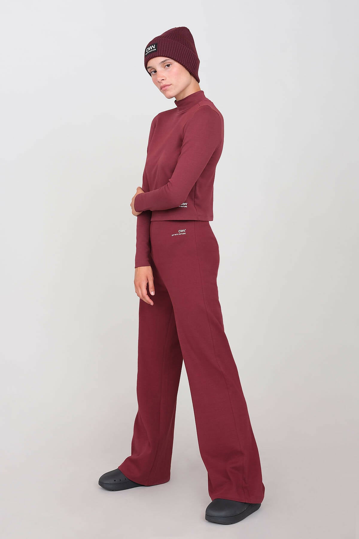 Wide Leg Trousers Prune