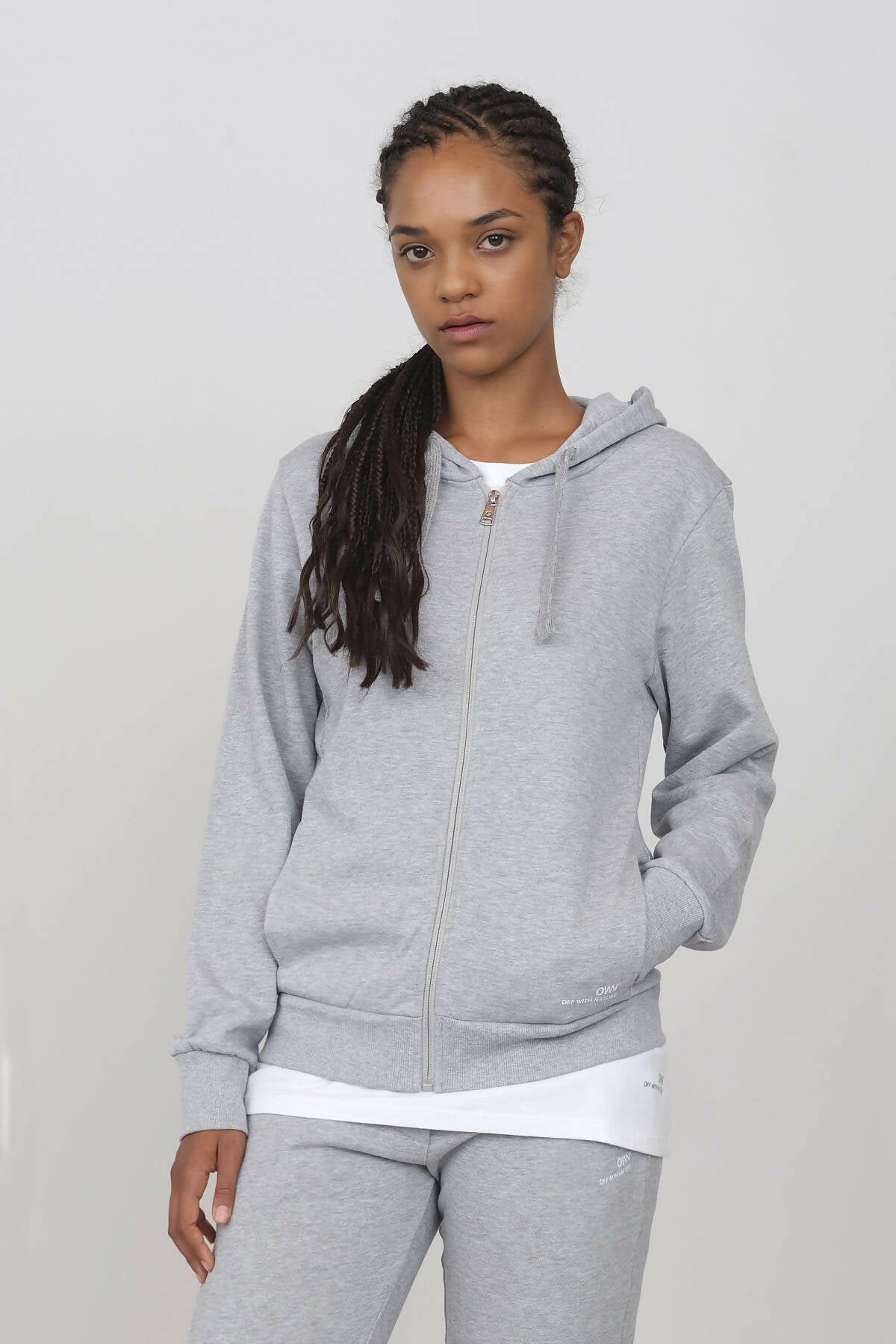 Kapuzenpullover mit Reißverschluss Grau