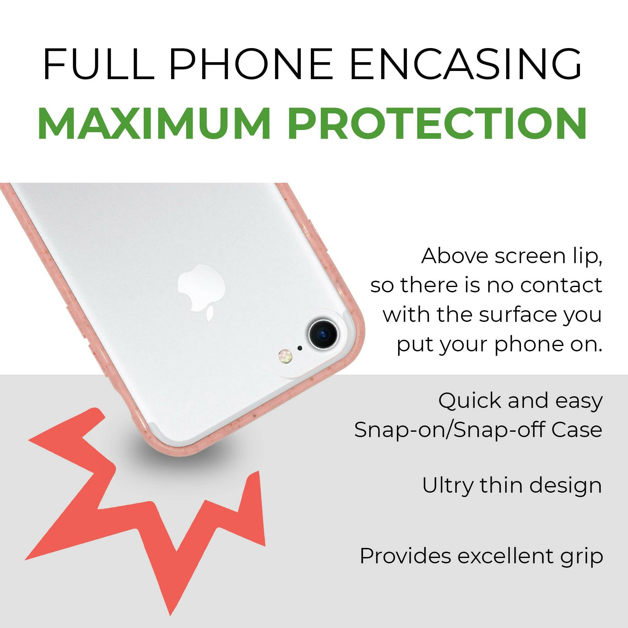 Biodegradable Phone Case - Transparent Pink