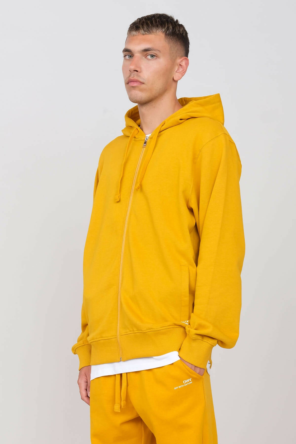 Brushed Zipped Hoodie Ocher