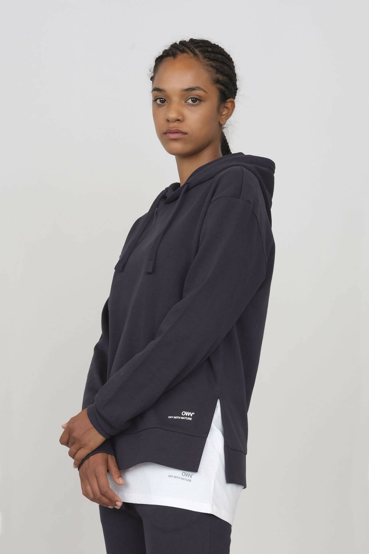 Sudadera con Aberturas Laterales Azul