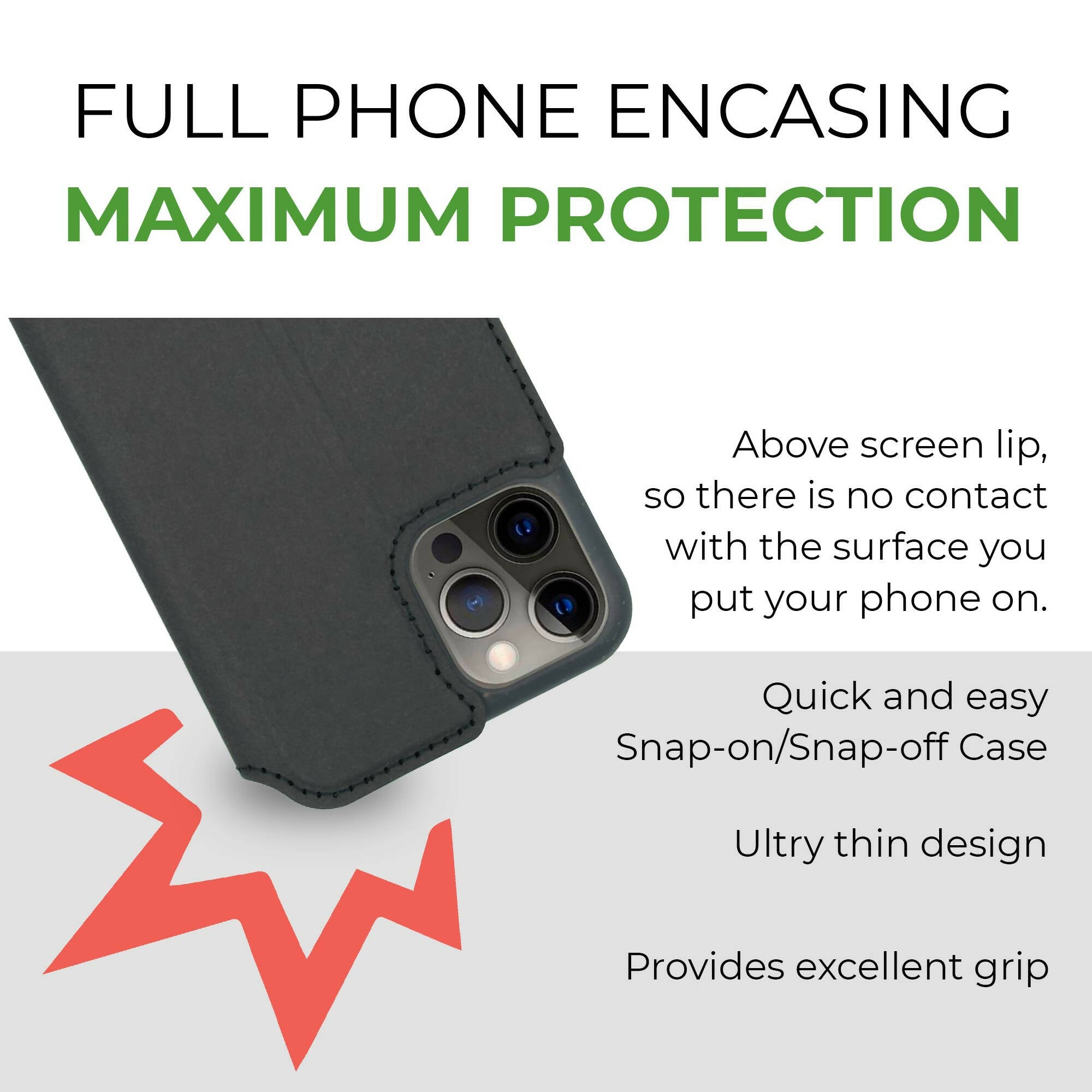 Biodegradable Flip Phone Case - Black